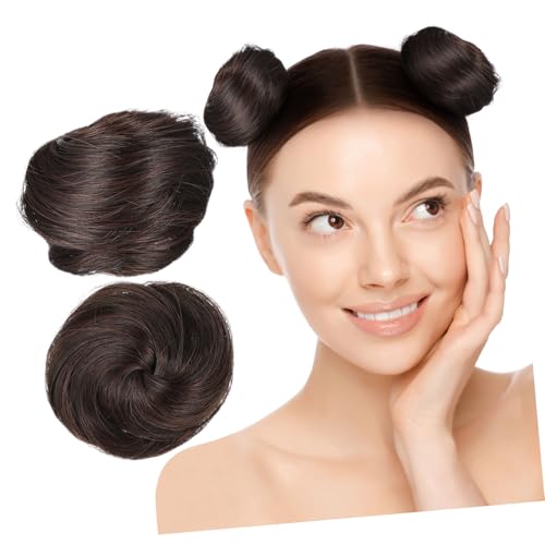 CIYODO 2 Claw Clip Haar Dutt Extensions Fake Space Buns Haarteil mit Starkem Leichtes Material Einfache Anwendung für Damen und Mädchen Vielseitig für Langes Kurzes und Lockiges Haar von CIYODO