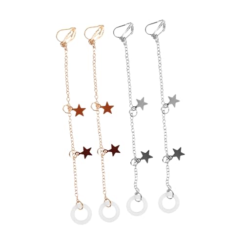 CIYODO 2 Paare Stylische Ohrringe mit Langem Anhänger Ohrclip Ohrhörer Halter für Drahtlose Kopfhörer Anlässe CIYODO 2 Paare Stylische Ohrringe mit Langem Anhänger Ohrclip Ohrhörer Halter für Drahtlose Kopfhörer Anlässe von CIYODO