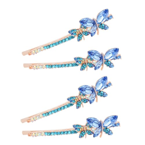 CIYODO 2 Paare Wasserstrahl Schmetterling Haarklammern für Damen Funkelnde Strass Haarspangen Modische Leichte Haaraccessoires Bequem und Langlebig für Frauen und Mädchen von CIYODO