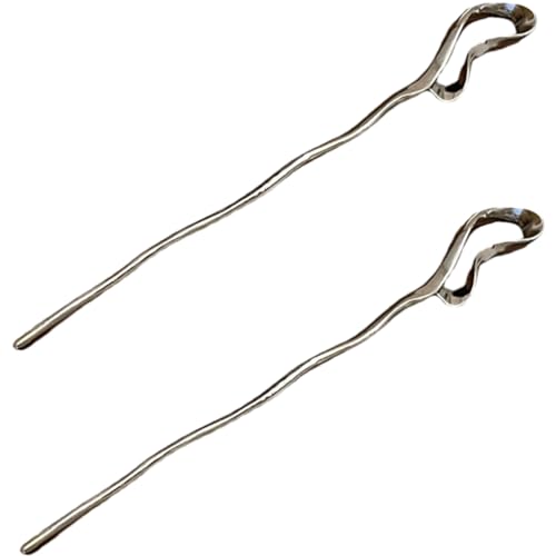 CIYODO 2 Stck Chinesische Haarnadeln Metall Haarstäbchen Vintage Haarschmuck Damen für Hochzeiten Partys Alltag Unregelmäßiges Design Modischer Haarschmuck Geschenkidee von CIYODO