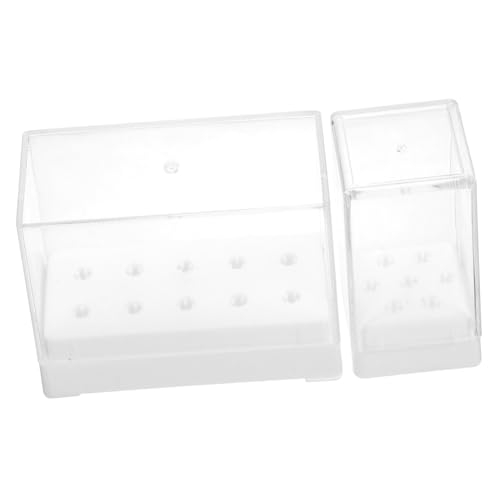 CIYODO 2 Stck. Nail Bit Aufbewahrungsbox Nagelfräser Bohrer Organizer Kunststoff Praktischer Nagelbohrer Halter für Maniküre und Pediküre Zubehör von CIYODO
