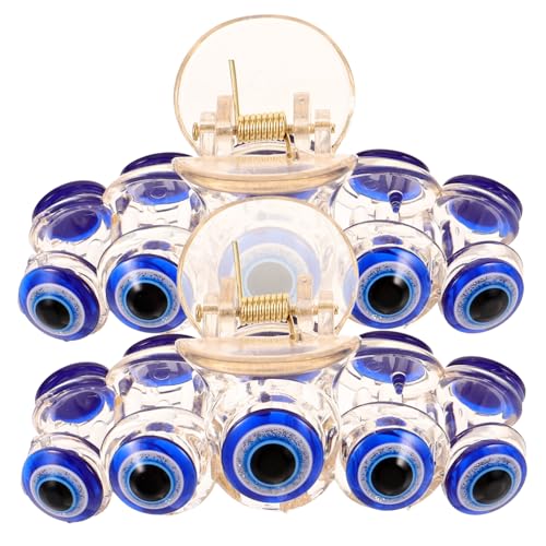 CIYODO 2 Stck. Teiliges Haarklammern mit Blauem Böser Augen Design Dekorative Krallenclips aus Resin Fester Sitz für Dickes und Dünnes Haar Modische Haarschmuck für Frauen bei Hochzeit von CIYODO