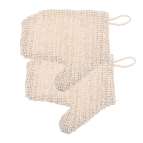 CIYODO 2 Stück Baumwoll leinen badewaschhandschuhe Doppelseitige Peeling handschuhe mit Sanfter und Intensiver Reinigung Wiederverwendbare Weiche Duschhandschuhe für Damen Reich von CIYODO
