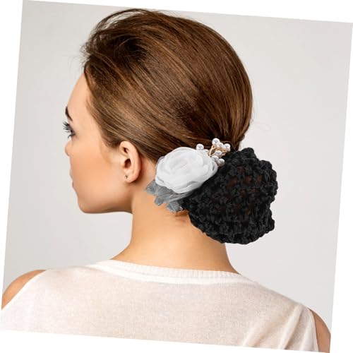 CIYODO 2 Stück Blumiges Haarnetz mit Clip Dekorativer Haarschmuck für Damen Blumen haarnetz Haarklammer mit Haarknoten abdeckung Bequemes Styling für Alltag und Festliche Anlässe von CIYODO