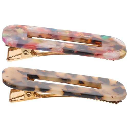 CIYODO 2 Stück Bunte Einfache Acetat Haarspangen Quadratische Haarklammern für Dünnes Haar Süße Mädchen Haarschmuck für Alltag Party und Geschenk Modisch und Vielseitig Einsetzbar von CIYODO