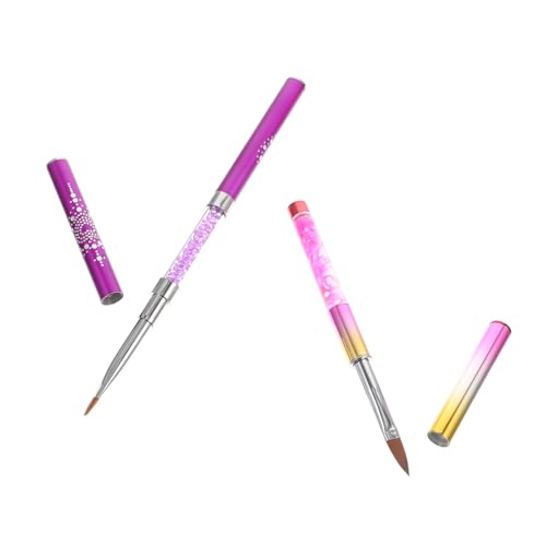 CIYODO 2 Stück Doppelkopf Nagelpinsel Maniküre Malpinsel Nail Art Pinsel Flexibel Langlebig Wiederverwendbar Geeignet für Nagelstudio DIY Nail Painting Zubehör von CIYODO