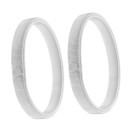 CIYODO 2 Stück Elastische Ärmelhalter aus Metall Strapazierfähige Federnde Armbänder für Hemdärmel Weiß für Herren und Damen Rutschfest und Vielseitig als Modische Armspangen Geeignet von CIYODO