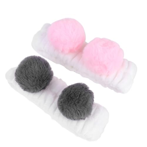 CIYODO 2 Stück Elastisches Damen Stirnband Weiches Atmungsaktives Haarband zum Waschen Make up und Yoga Verstellbar Schnelltrocknend und Geeignet für Gesichtspflege und Sport von CIYODO
