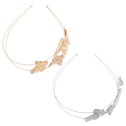 CIYODO 2 Stück Filigrane Schmetterlings Haarreifen Französischer Stil Leichte Haarreifen mit Hohlem Design Haarschmuck für Hochzeiten Partys Fotoshootings Damen Mädchen CIYODO 2 Stück Filigrane Schmetterlings Haarreifen Französischer Stil Leichte Haarreifen mit Hohlem Design Haarschmuck für Hochzeiten Partys Fotoshootings Damen Mädchen von CIYODO