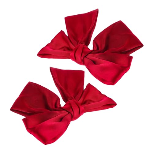 CIYODO 2 Stück Große Rote Haarschleifen Haarklammern für Mädchen Elegant Bowknot Haarspangen Frisurenschmuck Frauen von CIYODO
