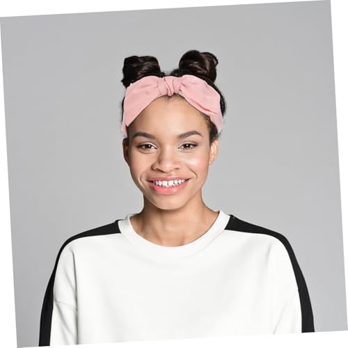 CIYODO 2 Stück Großes Doppellagiges Schleifen stirnband für Damen Satinierter Knotenförmiger Haarreif Leichtes Haarschmuck Rosa Modisch und Bequem für Alltag und Party von CIYODO