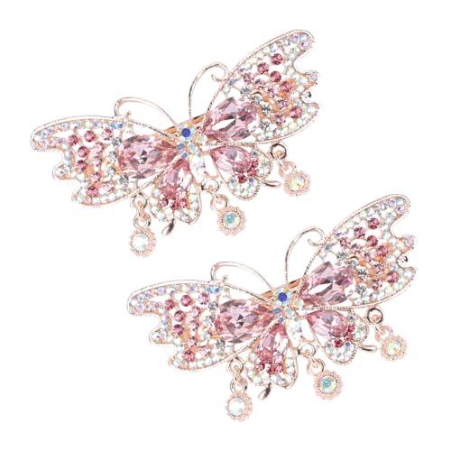 CIYODO 2 Stück Haarklammer mit funkelnder Blume Spring Hair Clip Modische Haarspange für Frauen Mädchen Eleganter Strass Haarschmuck für Party Alltag von CIYODO
