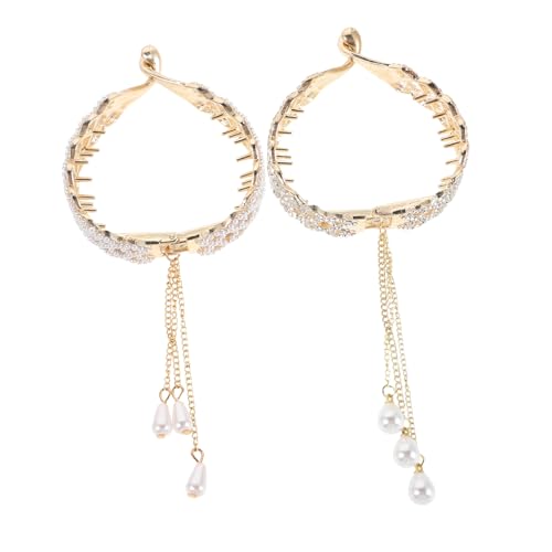 CIYODO 2 Stück Haarklammern mit Strasssteinen und Perlen Ergonomische Haarspangen für Dicken Haarhalt Komfortable Ponytail Clips für Frauen Eleganter Schmuck für Alltag und Besondere CIYODO 2 Stück Haarklammern mit Strasssteinen und Perlen Ergonomische Haarspangen für Dicken Haarhalt Komfortable Ponytail Clips für Frauen Eleganter Schmuck für Alltag und Besondere von CIYODO
