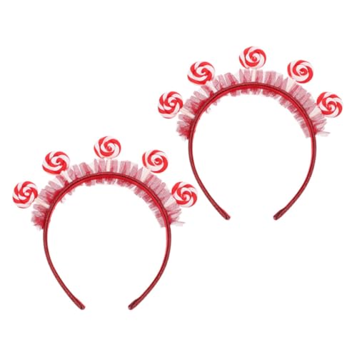 CIYODO 2 Stück Haarreif Lollipop Motiv Roter Cartoon Haarschmuck für Mädchen Fasching Party Prinzessin Stirnband Karneval Zubehör von CIYODO
