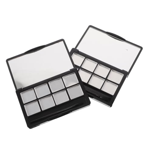 CIYODO 2 Stück Kleine Nachfüllbare Lidschattenpalette mit Fächern Integriertem Spiegel Lippenpinsel Robuster Eleganter Make-up Organizer für DIY Kosmetik-lippenstift und Lidschatten von CIYODO