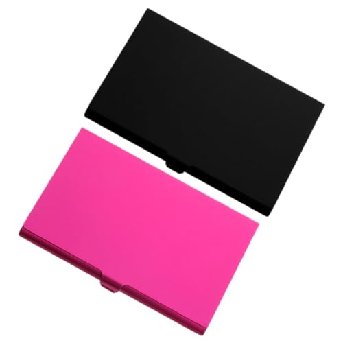 CIYODO 2 Stück Metall Visitenkartenbox Sublimation Business Card Holder Hitzebeständig DIY Aluminiumlegierung Geeignet für Lehrer Büro Edles Design Schwarz Rosa von CIYODO