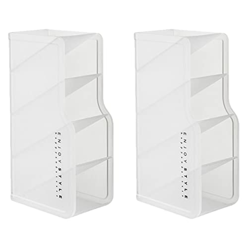 CIYODO 2 Stück Multigrid Lippenstifthalter Kunststoff Aufbewahrungsbox für Lippenstift Nagellack Makeup Organizer mit Staubschutz Großer Kapazität Langlebig und Leicht für Schminktisch von CIYODO