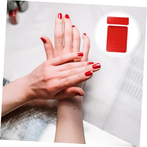 CIYODO 2 Stück Nail Wrist Rest Kissen aus Rotem PU Leder Maniküre Handauflage für Nageldesign Nagelstudio und Heimgebrauch Komfortabel und Stabil von CIYODO