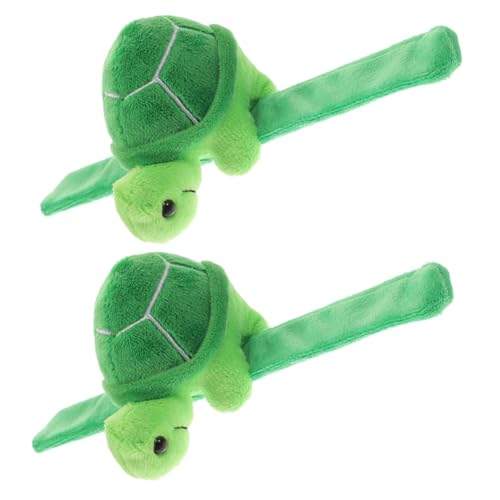 CIYODO 2 Stück Plüsch Schildkröten Slap Bracelet Kuscheltier Armbänder und Bequem und Erwachsene Dekoratives Tierarmband von CIYODO