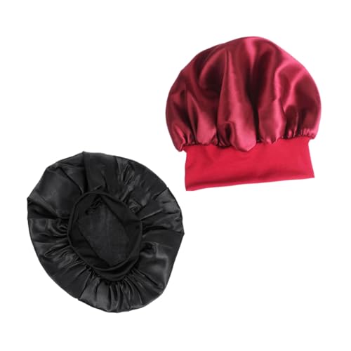 CIYODO 2 Stück Praktische Schlafhauben mit Breiter Krempe für Damen Elastische Hautfreundliche Pflegehaube gegen Haarausfall bei Chemotherapie Vielseitig für Nacht und Alltag Geeignet von CIYODO