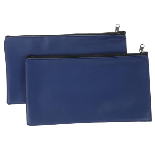 CIYODO 2 Stück Pu Leder Geldtaschen mit Reißverschluss Große Kapazität Geldbeutel und Dokumententasche für Scheine Karten Reisepässe Tragbar Geeignet für Reisen und Alltag von CIYODO