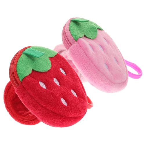 CIYODO 2 Stück Schnapparmband mit Plüsch Erdbeer Motiv Sichere Leichte Slap Armbänder für Geburtstag Party Kostümfest Geschenk und Mitgebsel für Mädchen Jungen Erwachsene von CIYODO
