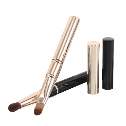 CIYODO 2 Stück Silikon Lip Brush mit Schutzkappe Doppelseitiger Lippenpinsel für Präzise Lippenstift Gloss-anwendung Weich Hautfreundlich Tragbar in Gold und Schwarz für Unterwegs von CIYODO