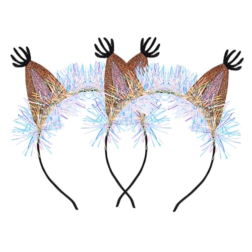 CIYODO 2 Stück Teiliges Eichhörnchen Ohren Haarreif für Mädchen Niedlicher Party Haarschmuck Orangefarbener Kopfschmuck für Karneval Fasching und Familienfeiern von CIYODO