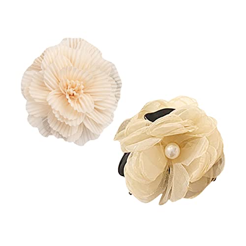 CIYODO 2 Stück Teiliges Französisches Blumen Haarclip Glatte Oberfläche zum Haar Vielseitiger Haarschmuck für Damen für Partys Alltag Zeremonien und Festliche Anlässe von CIYODO