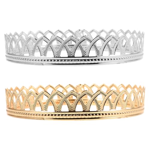 CIYODO 2 Stück Teiliges Königskronen für Herren Elegantes Kostüm Accessoire für Europäische Auftritte Geburtstagsfeiern Halloween Cosplay Partys Vintage Design Gold und Antiksilber von CIYODO