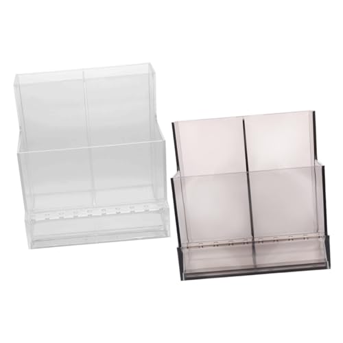 CIYODO 2 Stück Teiliges Nagelbohrer Aufbewahrungsbox Transparenter Nagelpolierer Organizer mit Mehrfachfächern Praktischer Nagelwerkzeughalter für Maniküre und Pediküre für Salon und von CIYODO