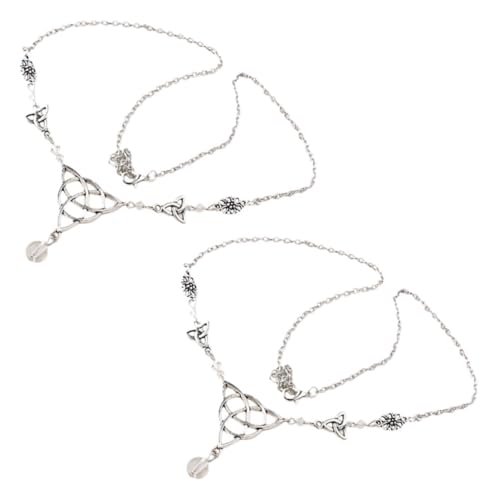 CIYODO 2 Stück Teiliges Stirnkettenset aus Legierung mit Funkelnden Perlen Eleganter Brautschmuck für Vintage Mittelalter hochzeiten Modischer Haarschmuck für Damen zu Besonderen von CIYODO
