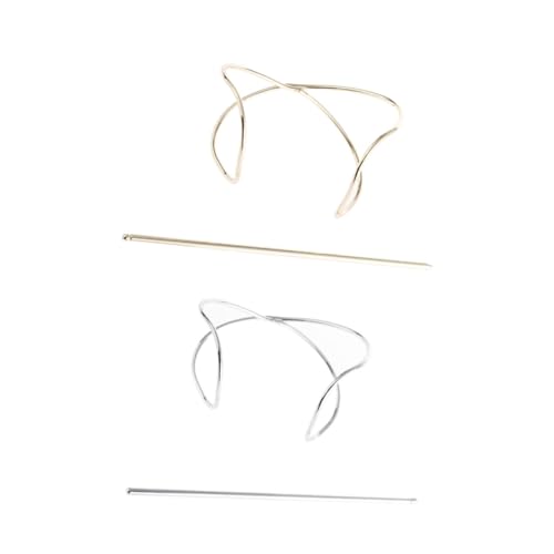 CIYODO 2 Stück Teiliges Unregelmäßige Metall haarnadeln für Dutt Leichte Langlebige Haarklammern in Gold und Silber Modischer Haarschmuck für Damen und Mädchen für Alltag und Festliche von CIYODO