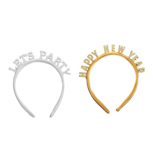 CIYODO 2 Stück Teiliges Year Haarband Party Haarreifen Kopfband Festival Kopfschmuck Design Bequem für Silvester Weihnachten und Festliche Anlässe von CIYODO