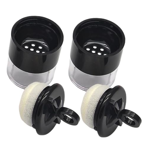 CIYODO 2 Stück Tragbare Make up Puderbehälter mit Integriertem Schwämmchen Luftdicht Verschließbar Kompakt Langlebig für Lose Puder Praktischer Kosmetik aufbewahrungs organizer Unterwegs von CIYODO