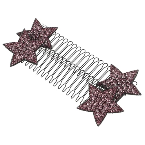 CIYODO 2 Stück Unsichtbare Haarnadeln Violett Stern haarspangen mit Verstecktem U clip für Vielseitiges Haarstyling bei Frauen Modische Bunte Sterne Geeignet für Alltag und Besondere von CIYODO