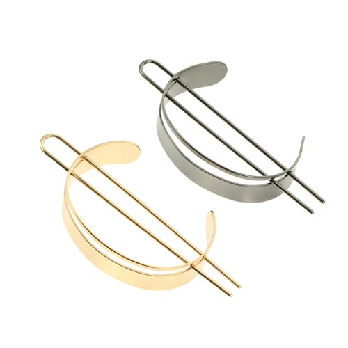 CIYODO 2 Stück Vintage Stil Haarnadeln U förmig aus Metall Elegante Einfache Haarschmuck Damen für Alltag Party und Hochzeit Schwarzes und Goldenes Design Retro Haarstäbchen von CIYODO