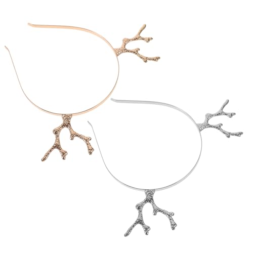 CIYODO 2 Weihnachts Haarreif Rentier Geweih aus Metalllegierung Niedlicher Stirnband Kopfschmuck für Weihnachten Vielseitig Einsetzbar für Party Kostüm Cosplay Geburtstagsfeier von CIYODO