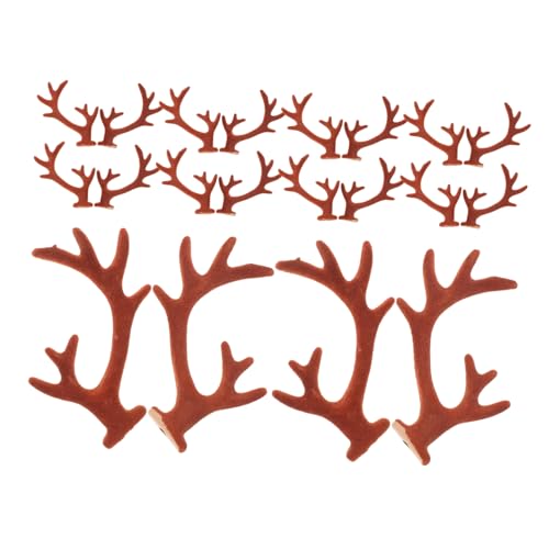 CIYODO 20 Stück Teiliges DIY Geweih Haarreif Beflockte Hirschgeweih Bastelset für Haaraccessoires Weihnachtsdeko Kopfschmuck Handgefertigt Kreativ für Fest Mottoparty Cosplay von CIYODO