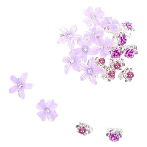 CIYODO 20 Stück Teiliges Kleine Vintage Blumen-haarspangen mit Strasssteinen Niedliche Mini-haarklammern für Damen und Mädchen Stilvolle Haarschmuck für Zöpfe von CIYODO