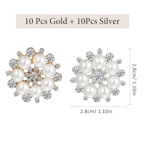 CIYODO 20 Stück Teiliges Strass perlen Knöpfe in Silber und Gold Dekorative Kunstperlen für DIY Haar accessoires Broschen und Schmuck Leicht Anzubringen Vielseitig für Nähen und Basteln CIYODO 20 Stück Teiliges Strass perlen Knöpfe in Silber und Gold Dekorative Kunstperlen für DIY Haar accessoires Broschen und Schmuck Leicht Anzubringen Vielseitig für Nähen und Basteln von CIYODO