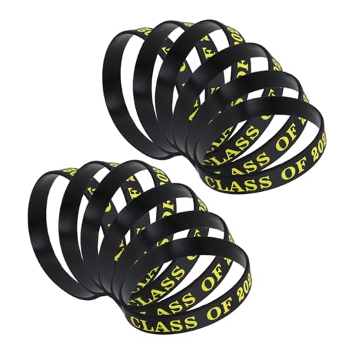 CIYODO 24 Stück Silikon Armbänder für Abschlussfeiern der Klasse Elastische Handgelenk Bänder für Graduierungsfeiern Gastgeschenke für Schüler und Eltern von CIYODO