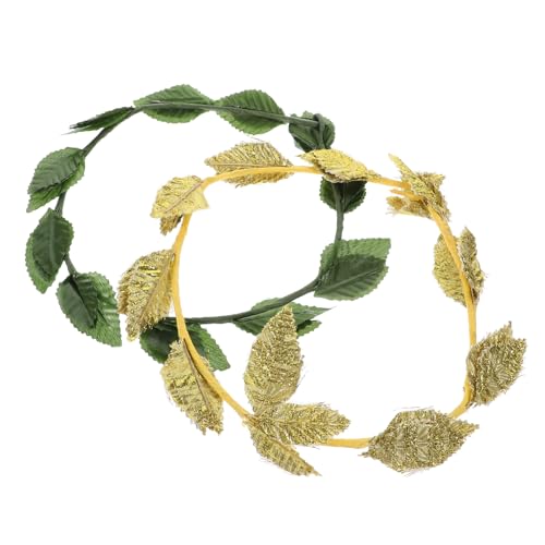 CIYODO 2stücke Blattstirnband Römischer Kopfschmuck Für Cosplay Braut Hochzeit Party Maskerade Zubehör Imitation Leicht Tragbar von CIYODO