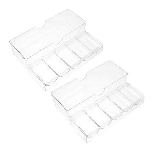 CIYODO 2stücke Pokerchip-Organizer Aus Klarem Material Mit Partitionen Für Einfache Lagerung Tablett Zum Aufbewahren Von Transparent Und Platzsparend von CIYODO