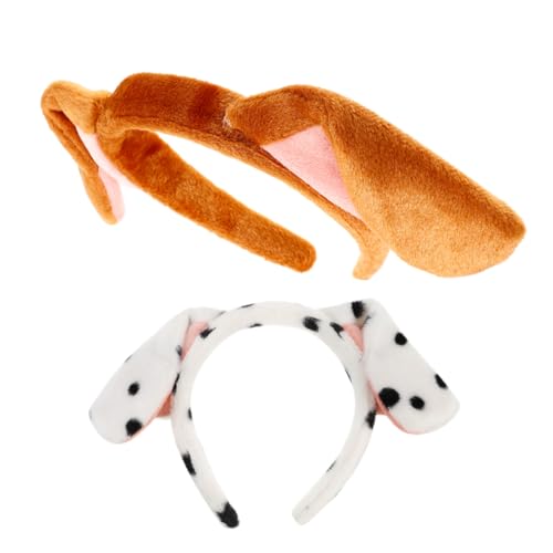 CIYODO 2stücke Süße Hundelohr-haarbänder Tierkopfband Für Kostüme Cosplay Und Geburtstagsaccessoires Für Mädchen Und Erwachsene Und Elastisch von CIYODO