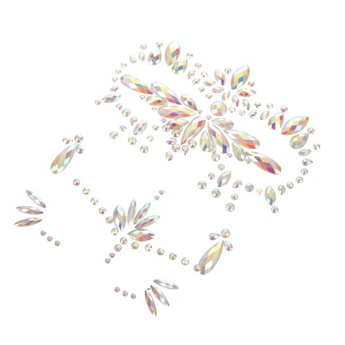 CIYODO 3 Blätter Nachtleuchtende Face Gems Sticker Strass Aufkleber Selbstklebende Gesicht Edelsteine Tattoos für Halloween Karneval Party Sicher für Erwachsene Glitzernde Dekoration von CIYODO