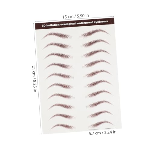 CIYODO 3 Blätter Simulation Augenbrauen Aufkleber Wasserfest Natürlich Wirkend für Augenbrauen Styling und Formgebung Geeignet bei Lückenhaften und Ungleichmäßigen Brauen von CIYODO