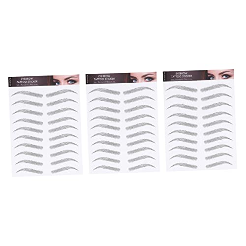 CIYODO 3 Blätter Wasserfeste Augenbrauen Aufkleber Imitation Temporary Brow Tattoos Wiederverwendbare Makeup Brow Sticker für Definierte Natürliche Augenbrauen Einfache Anwendung von CIYODO