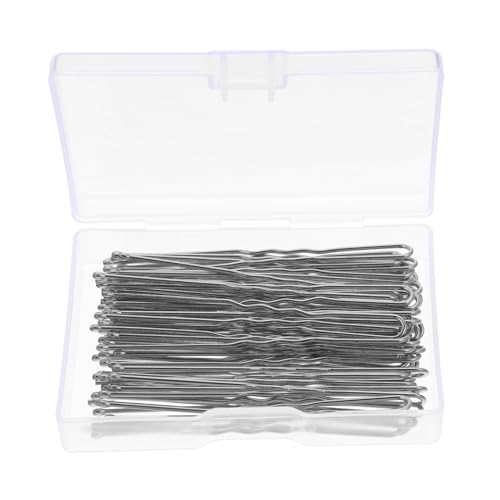 CIYODO 3 Boxen Boxen U förmige Haarnadeln für Damen Rutschfeste Resin haarforken Silberfarbene Haarklammern Stilvolle und Praktische Haarspangen für Dutt und Ponytail Vielseitig für von CIYODO