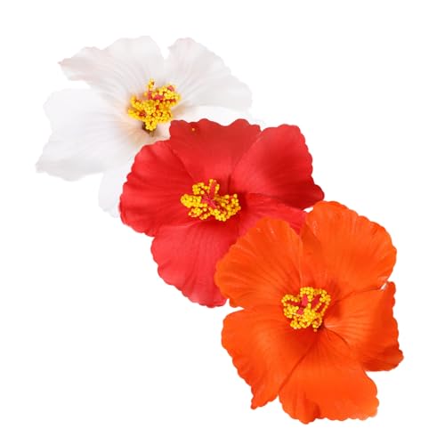 CIYODO 3 Stück Boho Blumen Haarclip Dekorative Haarklammern mit Künstlichen Blüten in Weiß Rot Orange für Dünnes Haar und Party Vielseitige Haarschmuck Accessoires für Damen und Mädchen von CIYODO